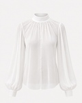 Amara Chiffon Blouse – Ivory